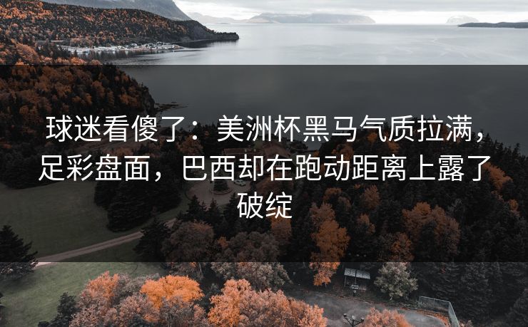 球迷看傻了：美洲杯黑马气质拉满，足彩盘面，巴西却在跑动距离上露了破绽