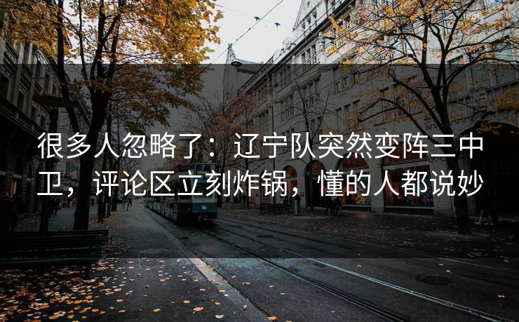 很多人忽略了:辽宁队突然变阵三中卫,评论区立刻炸锅,懂的人都说妙 很多人忽略了:辽宁队突然变阵三中卫,评论区立刻炸锅,懂的人都说妙